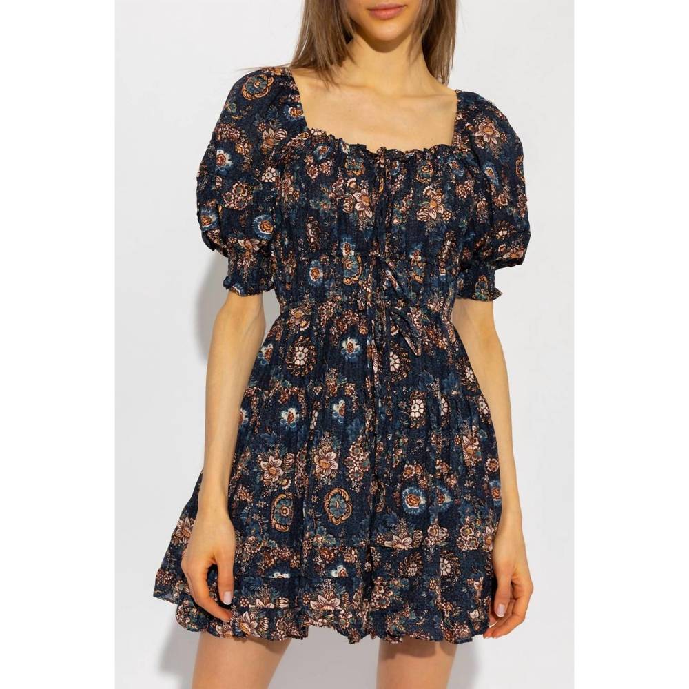 Ulla Johnson Juniper Dress - Navy and Peach